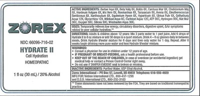 1oz Bottle Label (Zorex Hydrate Ii 1oz)
